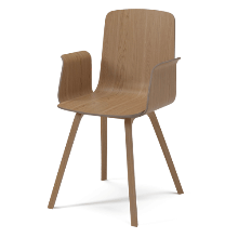 BOLIA Palm Veneer Dining Chair With Armrest - Oiled Oak