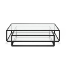 Spectrum Tangled Square Coffee Table - Black / Clear Glass