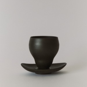SHIHOIL sum Cup &amp; Saucer / earthy black